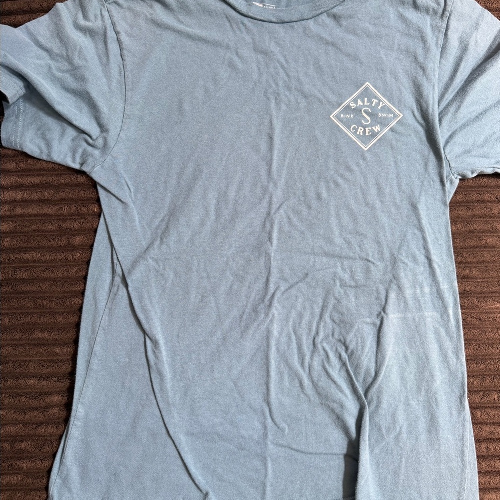 Salty Crew Short Sleeve Tee in Dusty Blue with Chest Logo